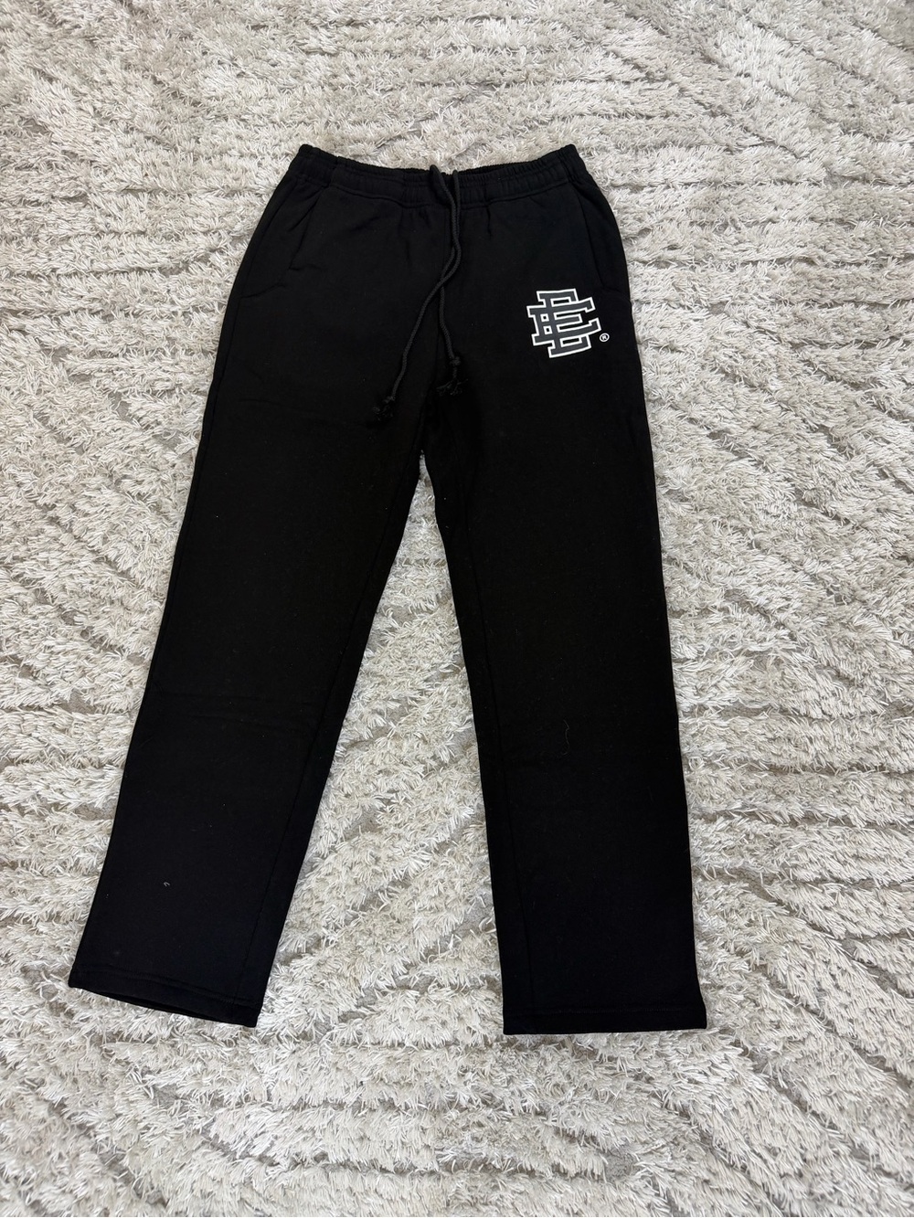 Eric Emanuel Black Sweatpants with White Logo